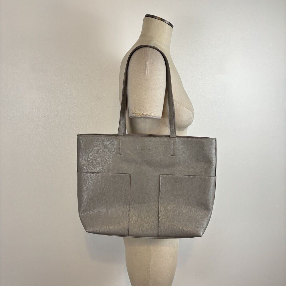 Anne Klein Gray Large Shoulder Tote Bag Purse